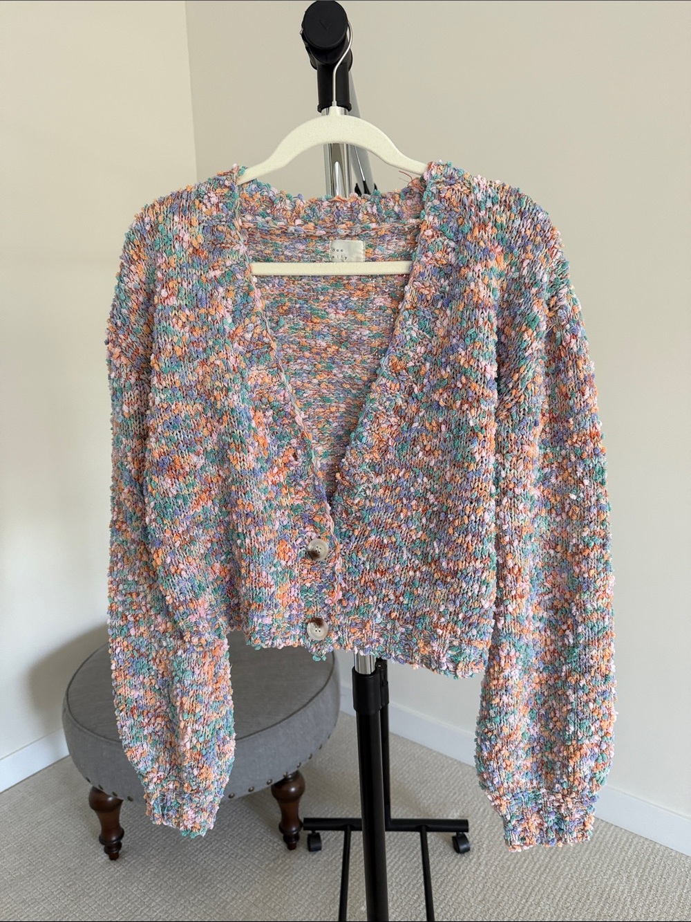 VICI Glee Button Front Colorblock Cardigan